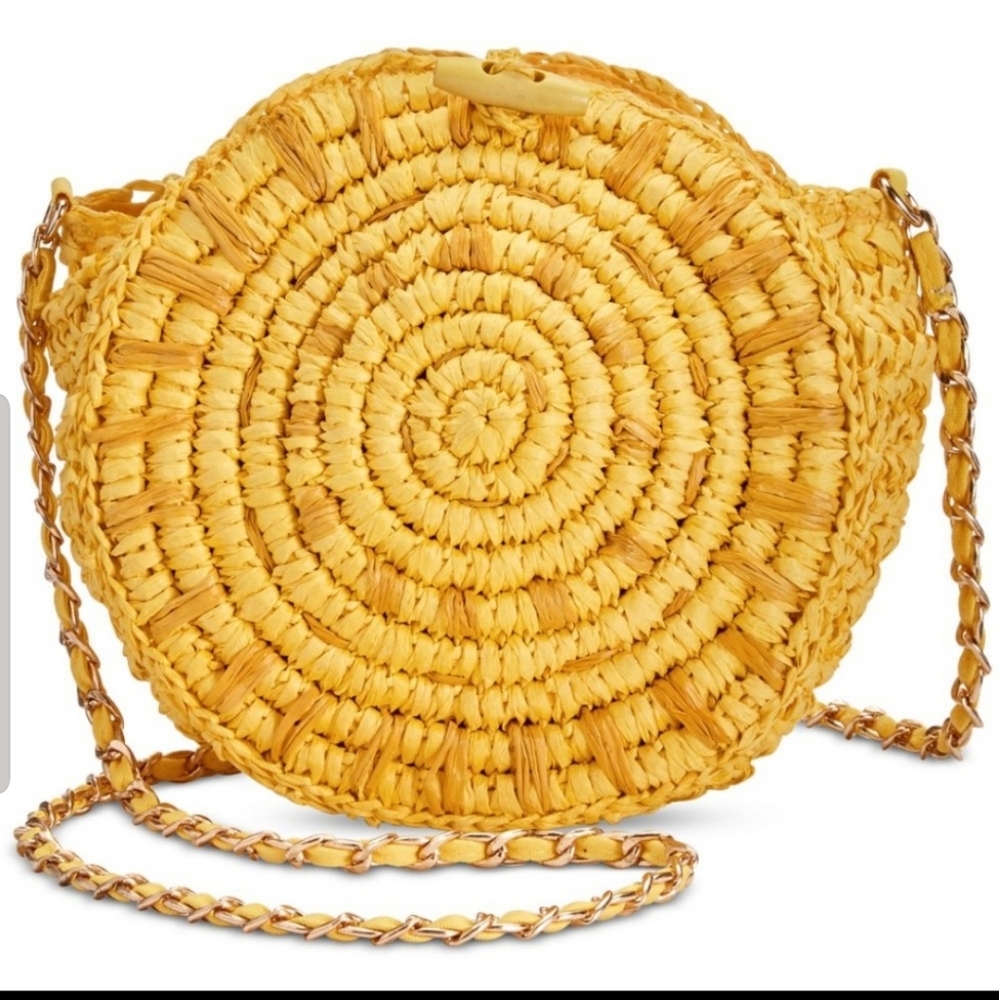 INC Straw Circle Crossbody